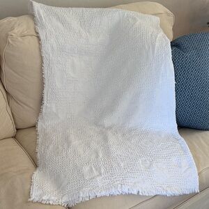 INUP Home Blanket 60x70 inches White Cotton Throw Bedding Textured